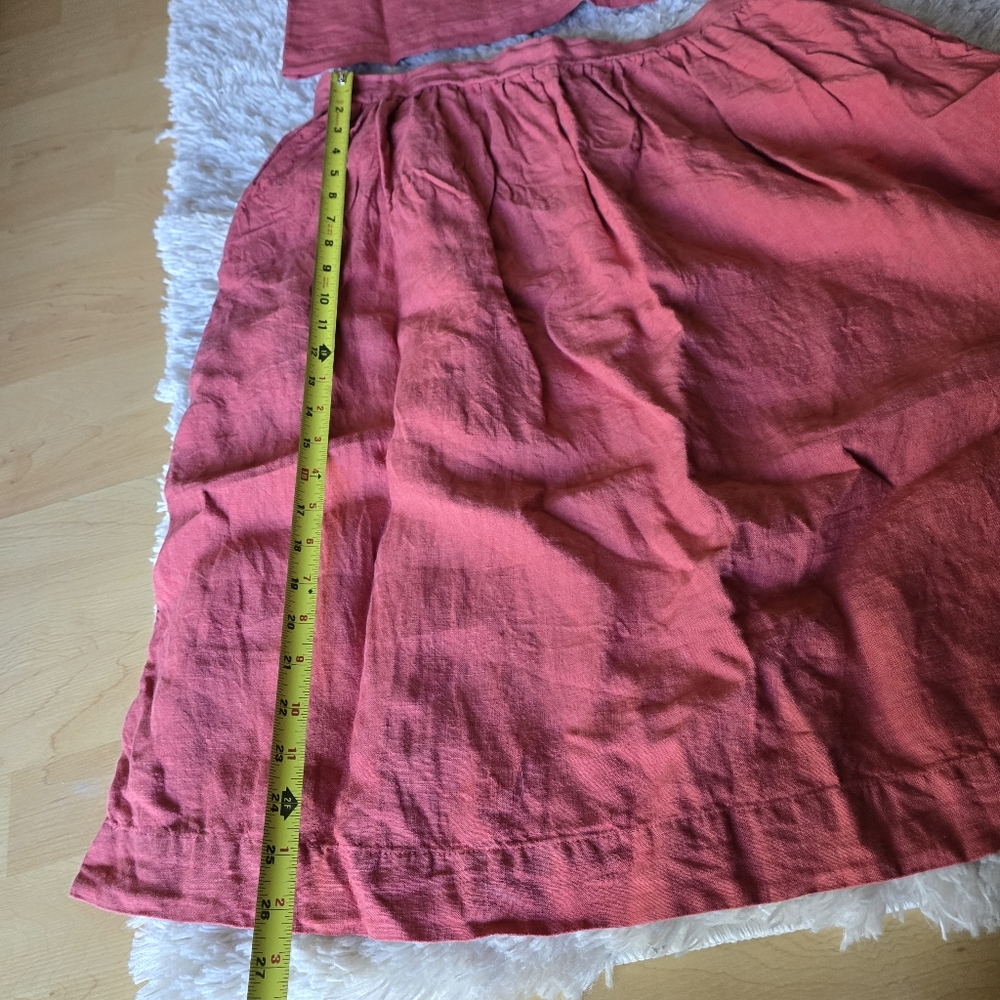MENIQUE Pink Sleeveless Top‎ and Skirt Set 100% Linen Size XL - Picture 6 of 13